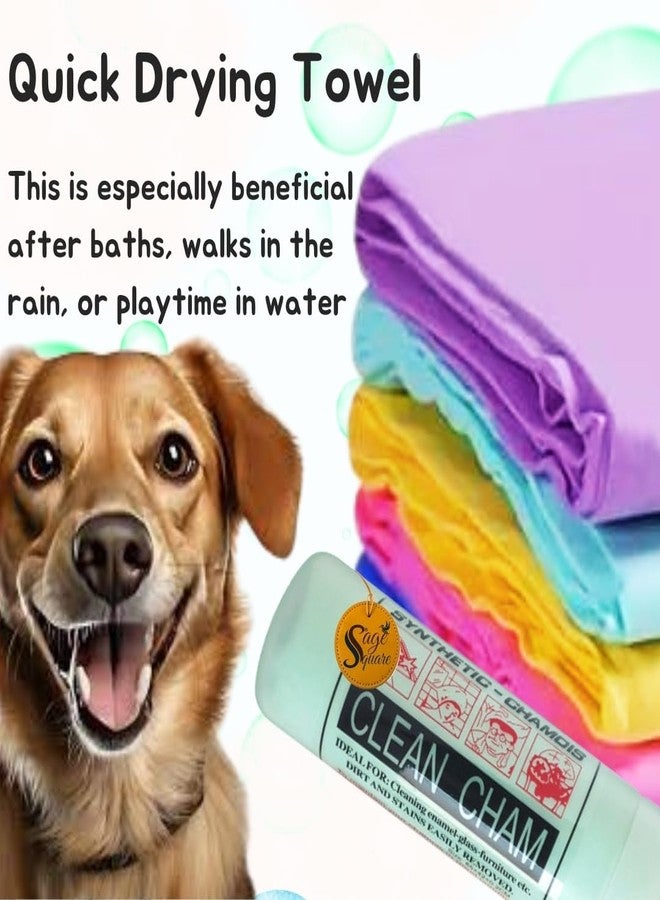 Sage Square Dog Quick Dry, Super Absorbent Microfiber Soft Towels, Dog Shower Cleaning Accessories, Grooming Accessory, Bathing Towel, Soft Material, Quick Dry Eco Friendly Dog Bath Towel (Random) - Image 4